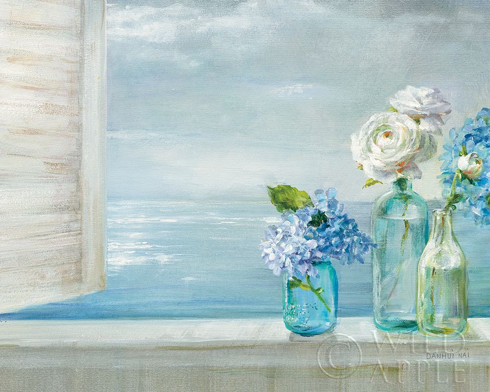 Wall Art Painting id:257765, Name: A Beautiful Day At the Beach - 3 Glass Bottles, Artist: Nai, Danhui