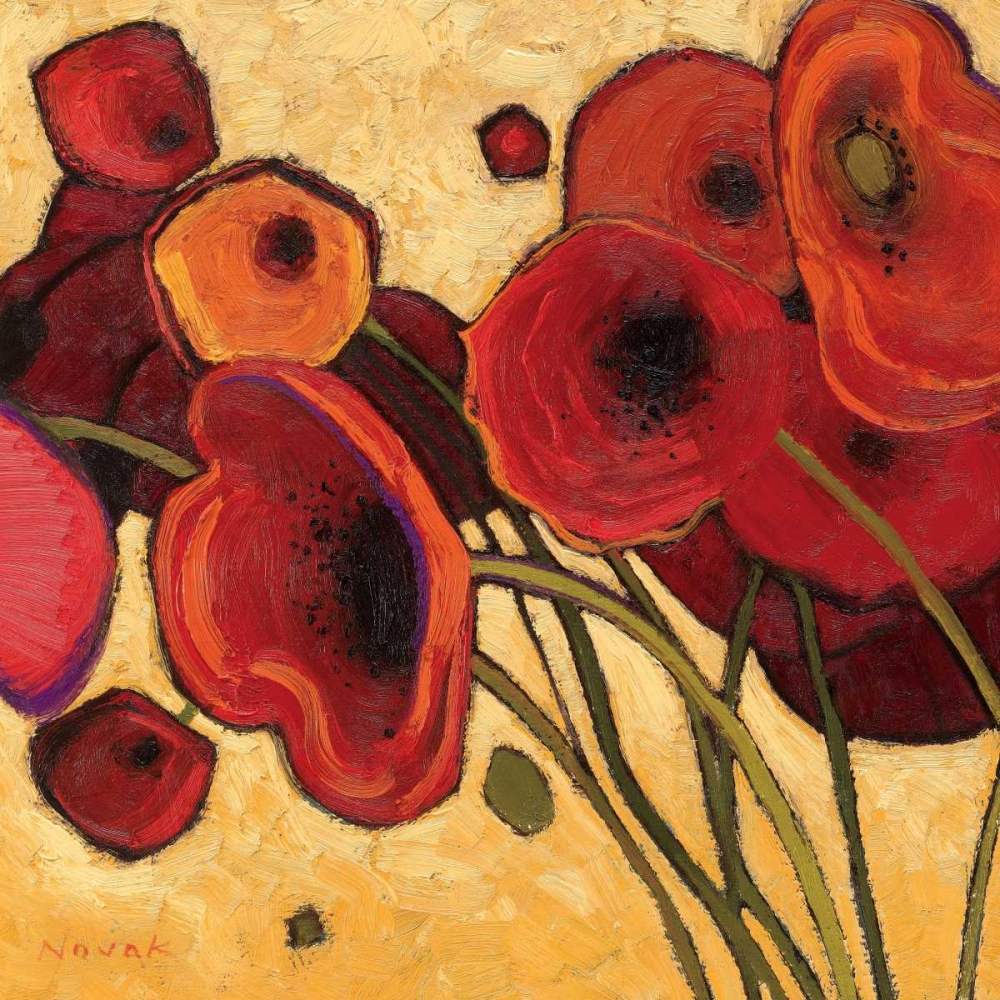 Wall Art Painting id:17964, Name: Poppies WIldly I, Artist: Novak, Shirley