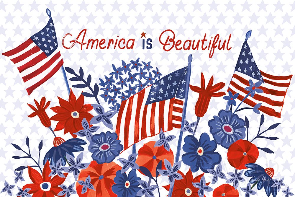 Wall Art Painting id:239847, Name: America the Beautiful I, Artist: Zaman, Farida