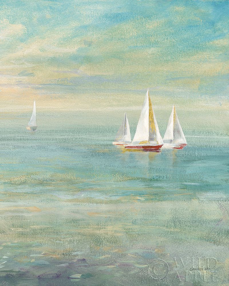 Wall Art Painting id:252364, Name: Sunrise Sailboats II Nautical, Artist: Nai, Danhui