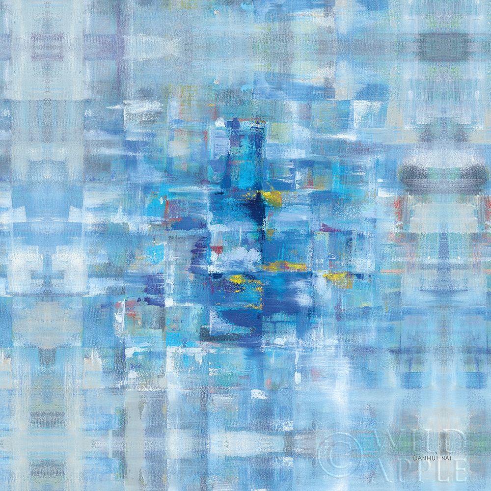 Wall Art Painting id:252197, Name: Abstract Squares Blue, Artist: Nai, Danhui