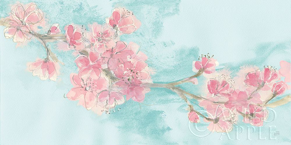Wall Art Painting id:281936, Name: Cherry Blossom II Teal, Artist: Paschke, Chris
