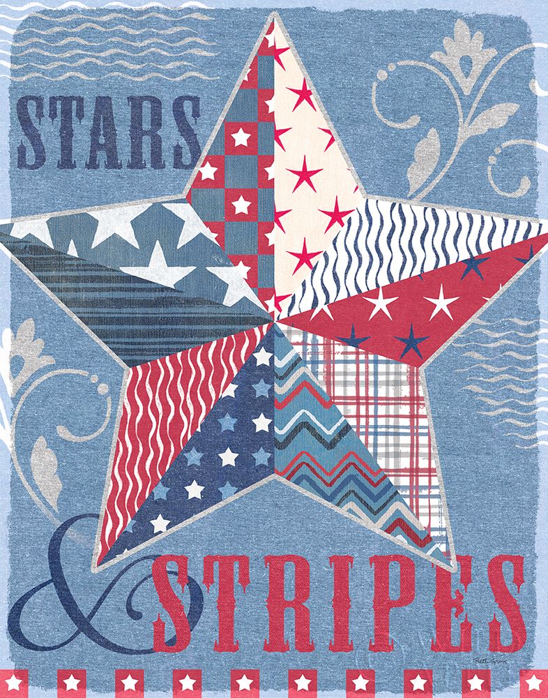 Wall Art Painting id:258110, Name: Stars and Stripes Star Dark, Artist: Grove, Beth