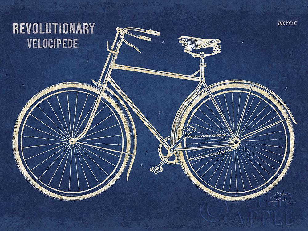 Wall Art Painting id:262089, Name: Blueprint Bicycle v2, Artist: Schlabach, Sue