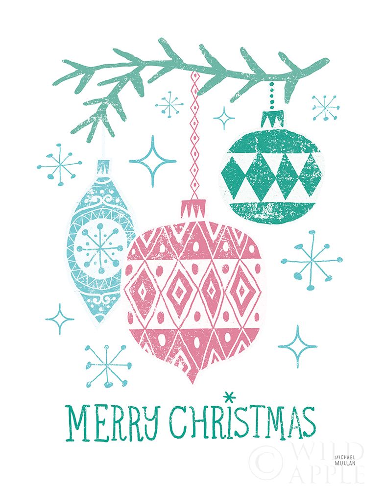 Wall Art Painting id:284061, Name: Merry Christmastime Ornament Vintage, Artist: Mullan, Michael