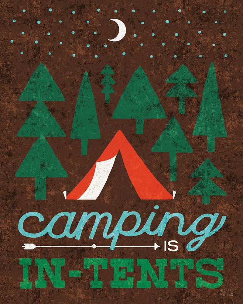 Wall Art Painting id:762675, Name: Happy Camper In Tents, Artist: Mullan, Michael