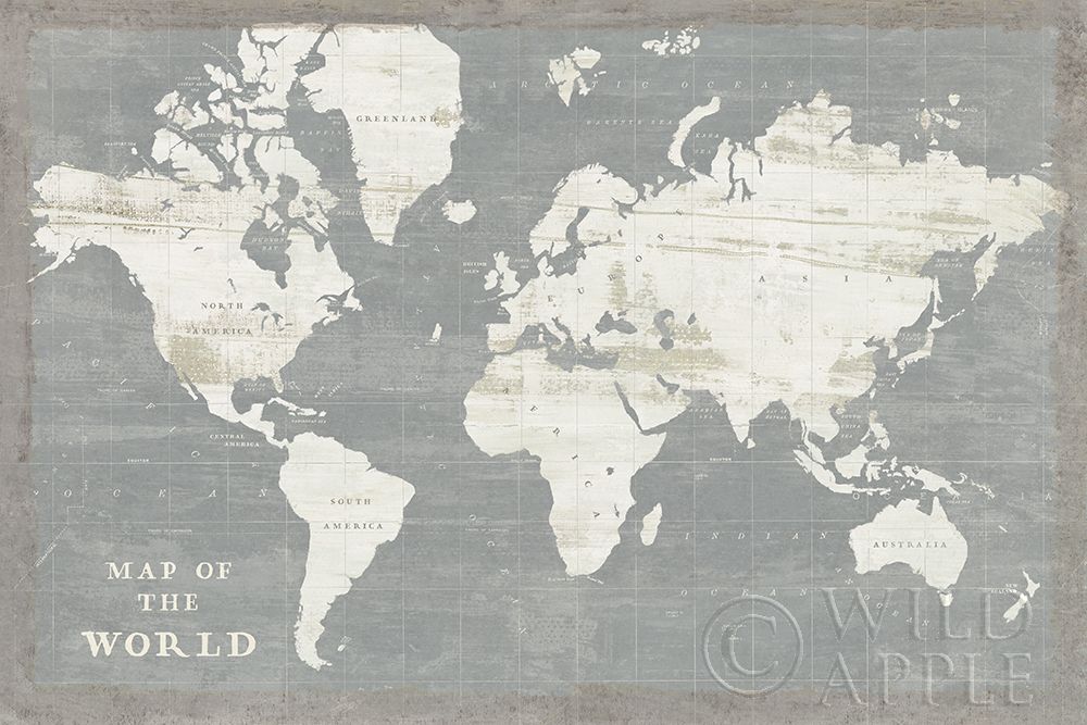 Wall Art Painting id:262121, Name: Slate World Map, Artist: Schlabach, Sue