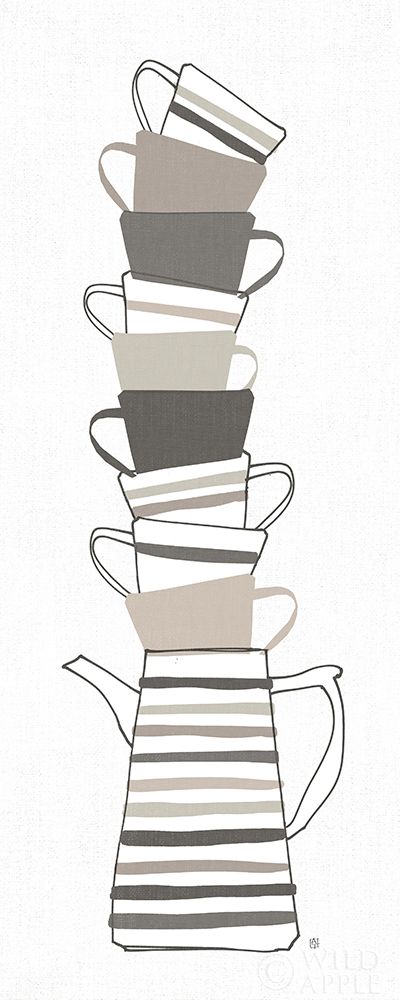 Wall Art Painting id:304841, Name: Stack of Cups II Neutral, Artist: Tillmon, Avery