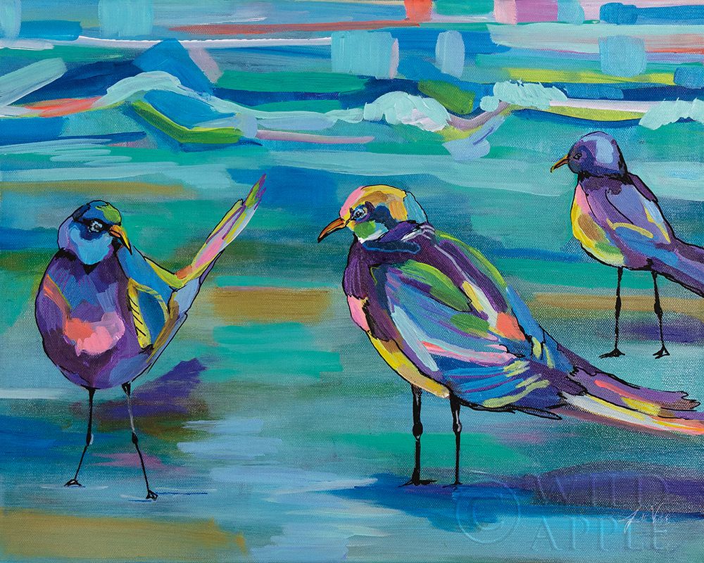 Wall Art Painting id:283916, Name: Indigo Gulls, Artist: Vertentes, Jeanette