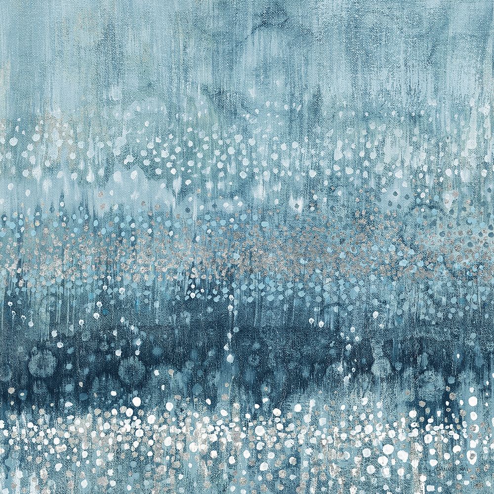 Wall Art Painting id:304786, Name: Rain Abstract III Blue Silver, Artist: Nai, Danhui