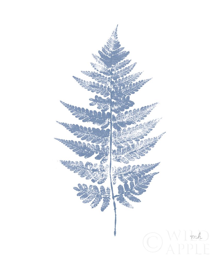 Wall Art Painting id:308403, Name: Fern Print I Blue No Shiplap, Artist: Hershey, Moira