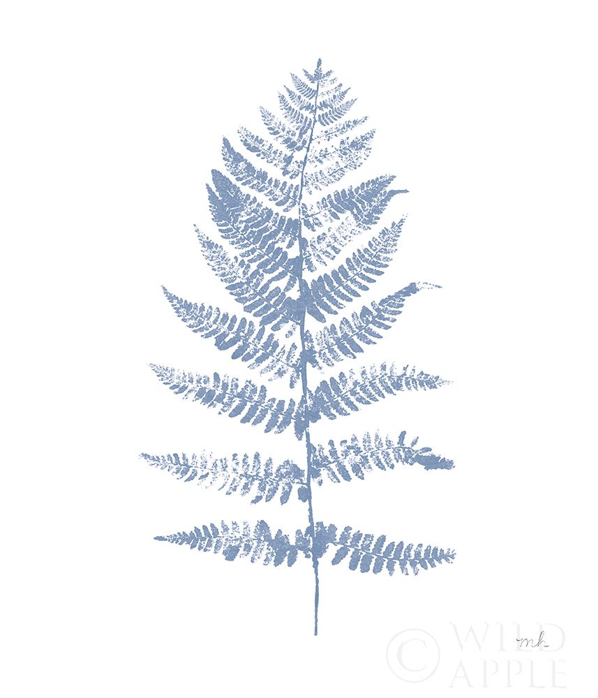 Wall Art Painting id:308404, Name: Fern Print II Blue No Shiplap, Artist: Hershey, Moira