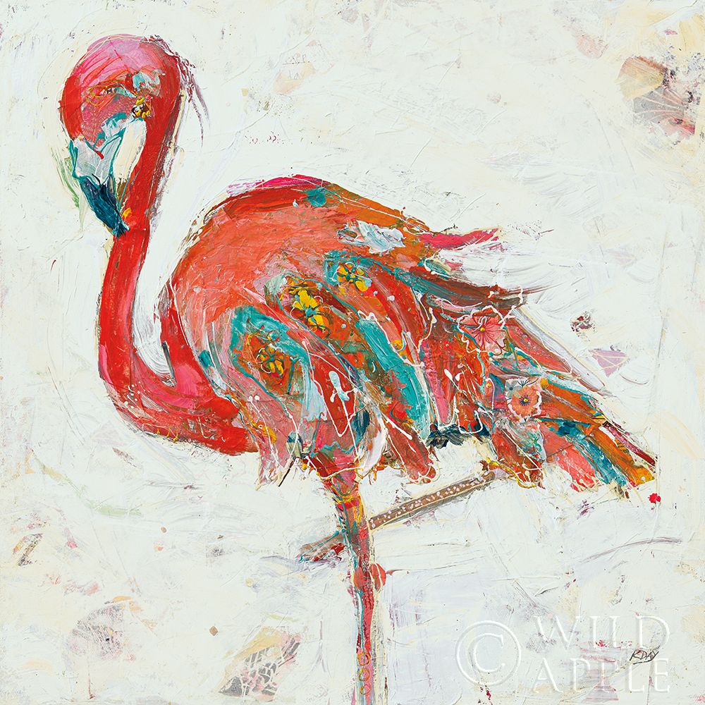 Wall Art Painting id:308462, Name: Flamingo on White, Artist: Day, Kellie