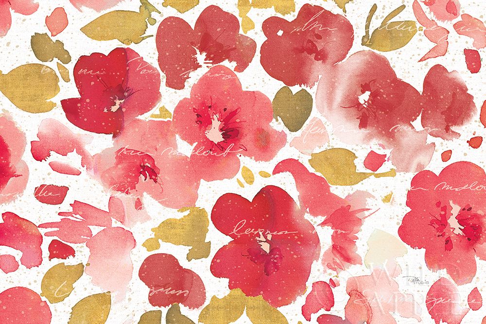 Wall Art Painting id:311585, Name: Floral Flow I Red Gold, Artist: Studio, Pela