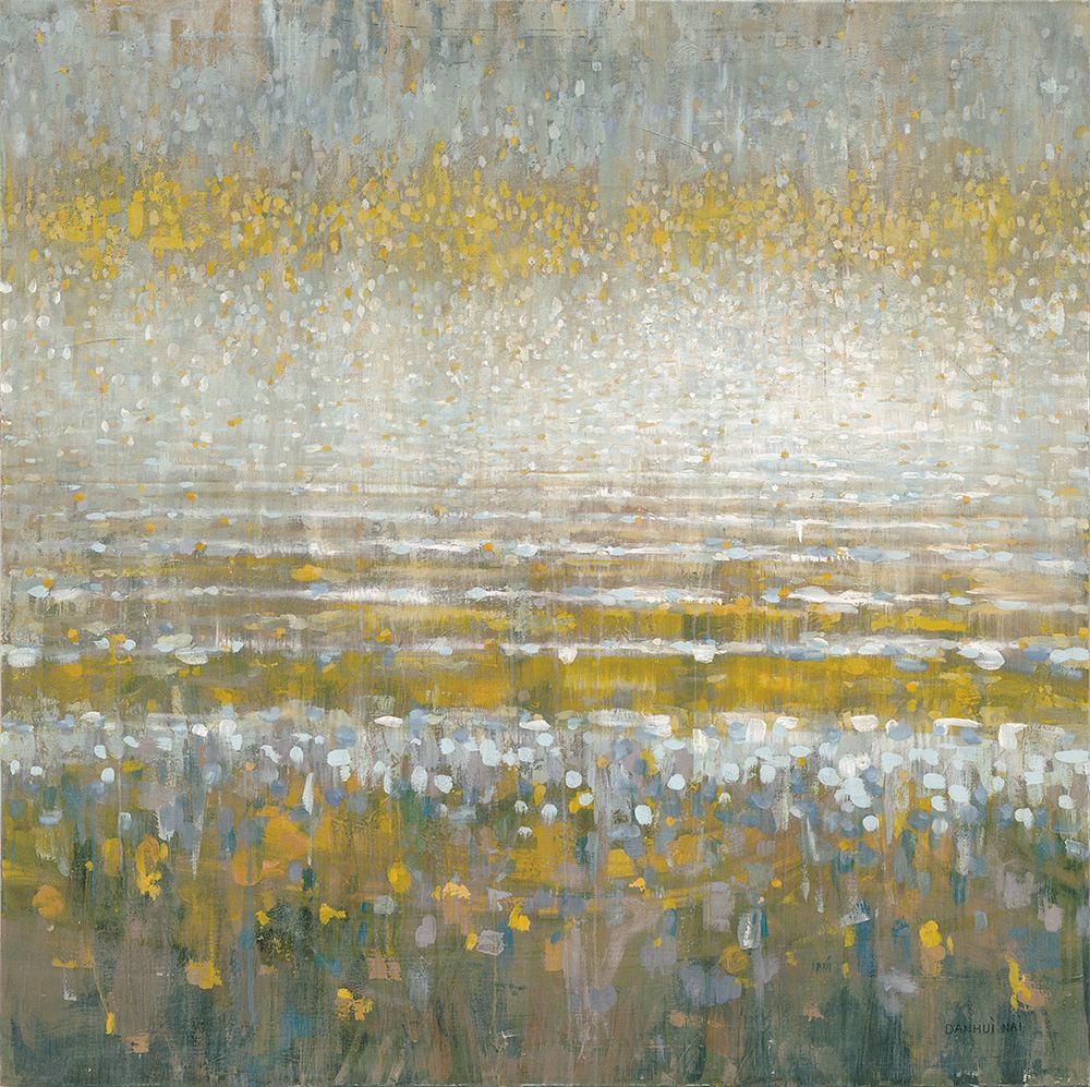 Wall Art Painting id:718998, Name: Rains Over the Lake Yellow Gray, Artist: Nai, Danhui