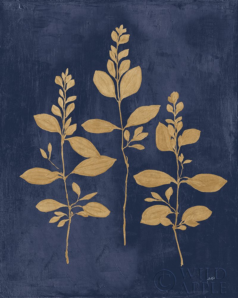 Art Print: Botanical Study IV Gold Navy