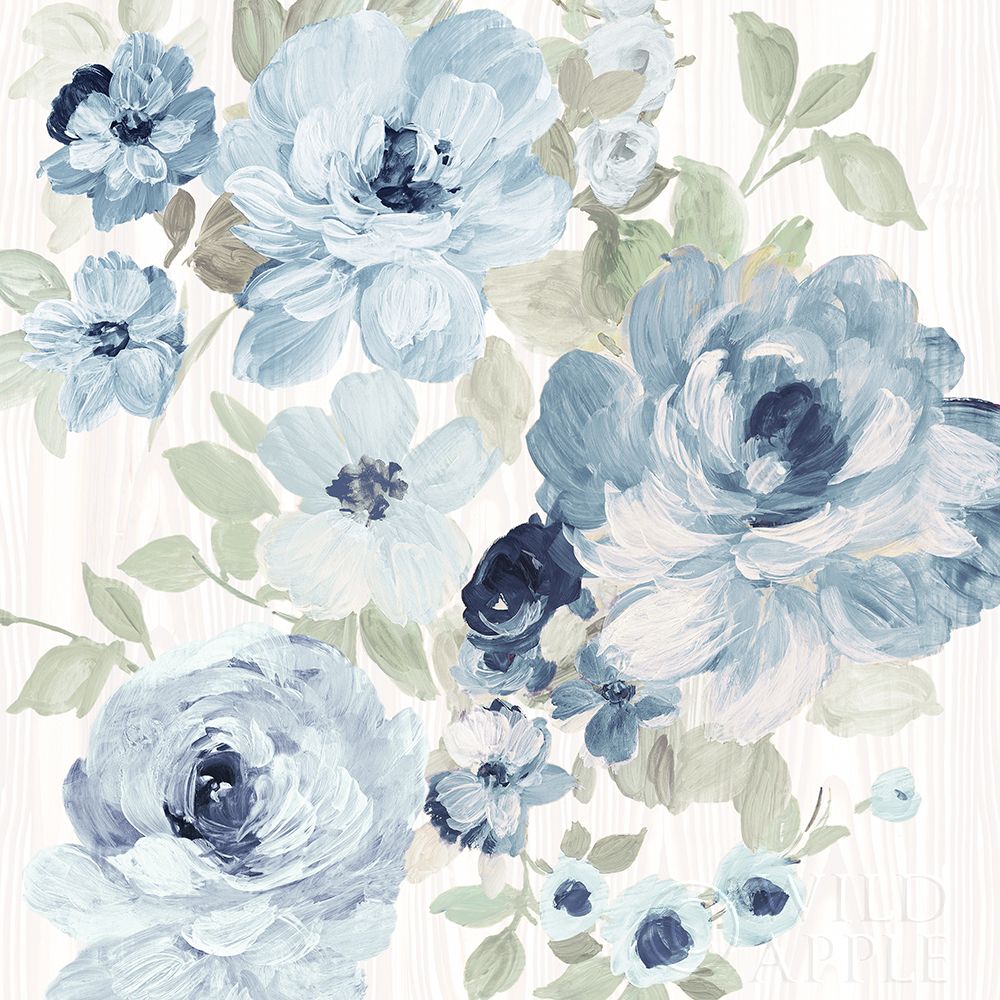 Art Print: Driftwood Garden II Blue Crop