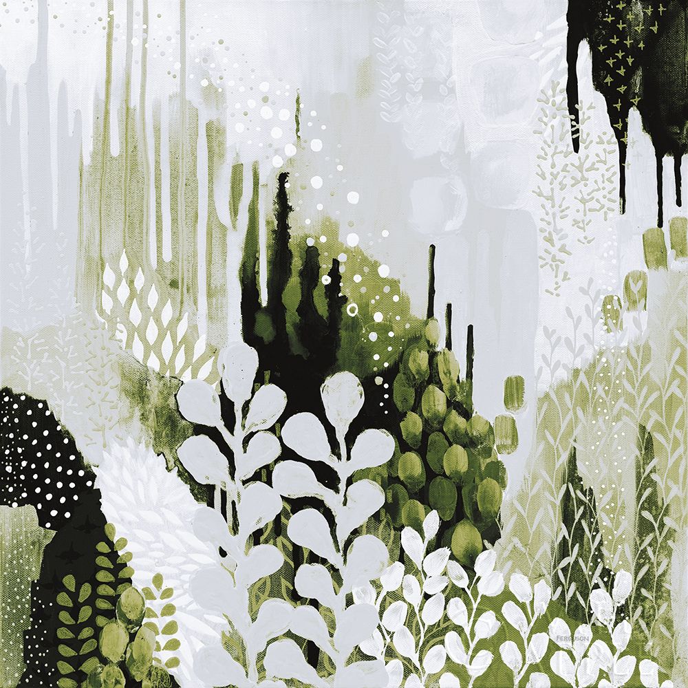 Wall Art Painting id:322546, Name: BW Forest II with Green, Artist: Ferguson, Kathy