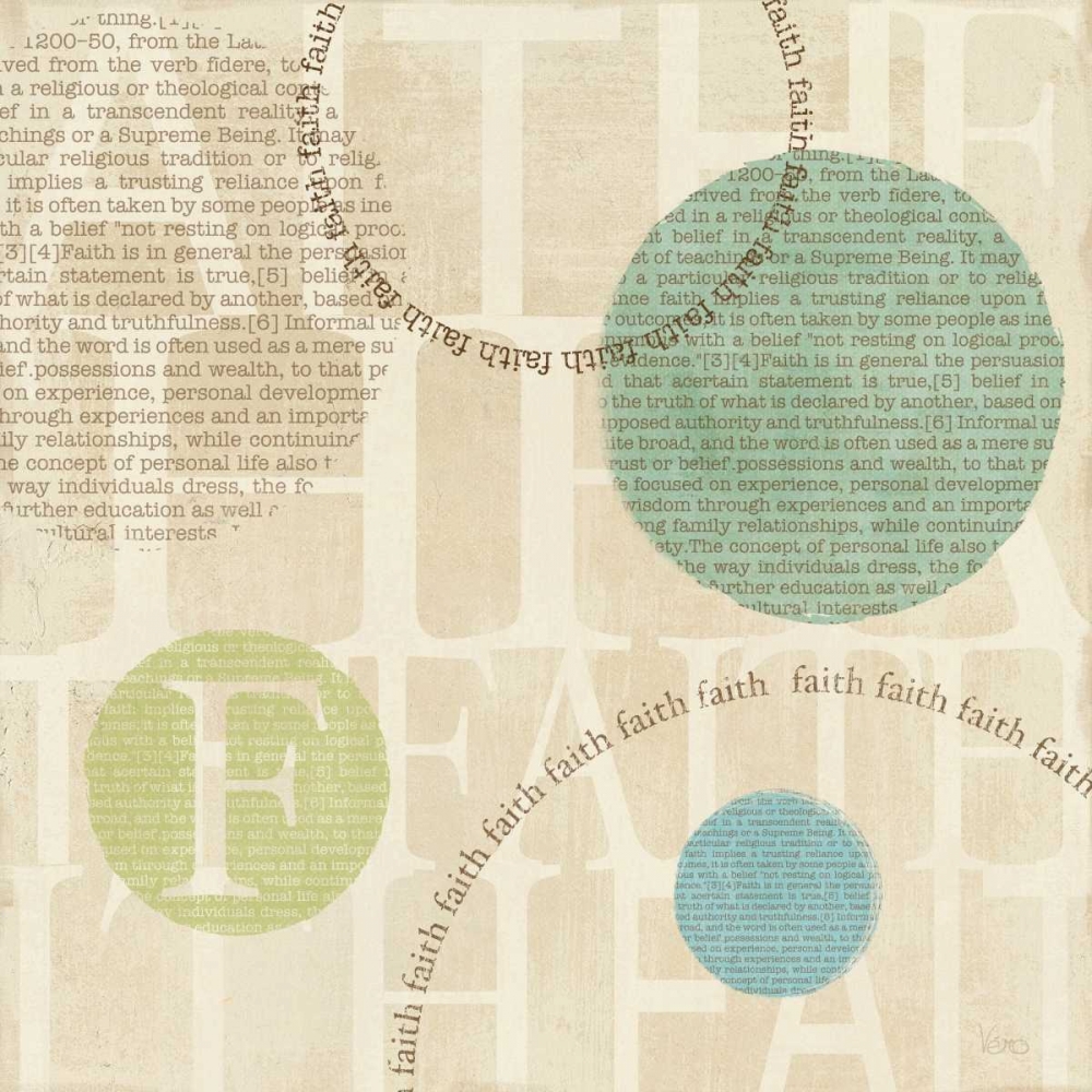 Wall Art Painting id:18133, Name: Circle of Words - Faith, Artist: Charron, Veronique