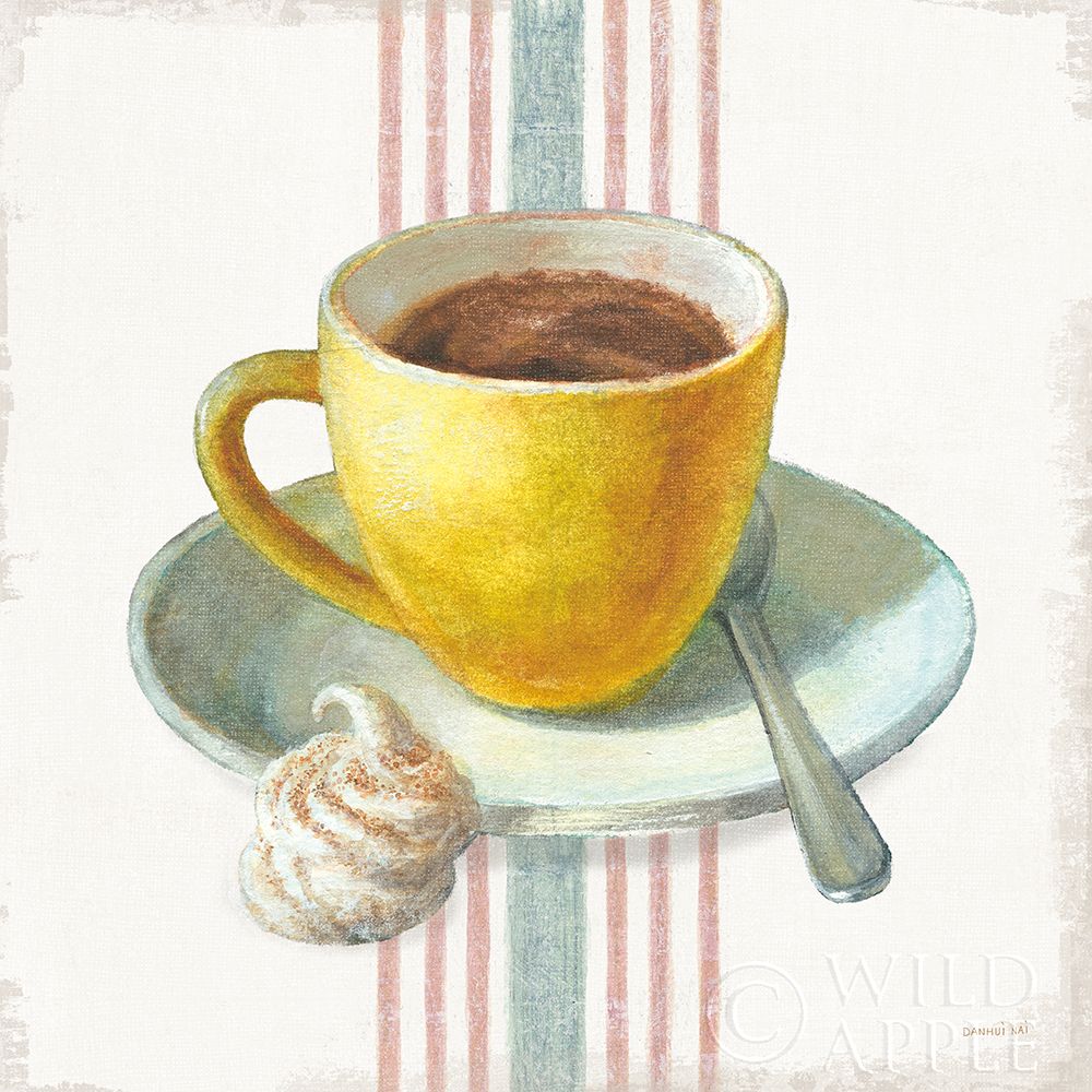 Wall Art Painting id:329612, Name: Wake Me Up Coffee IV with Stripes, Artist: Nai, Danhui