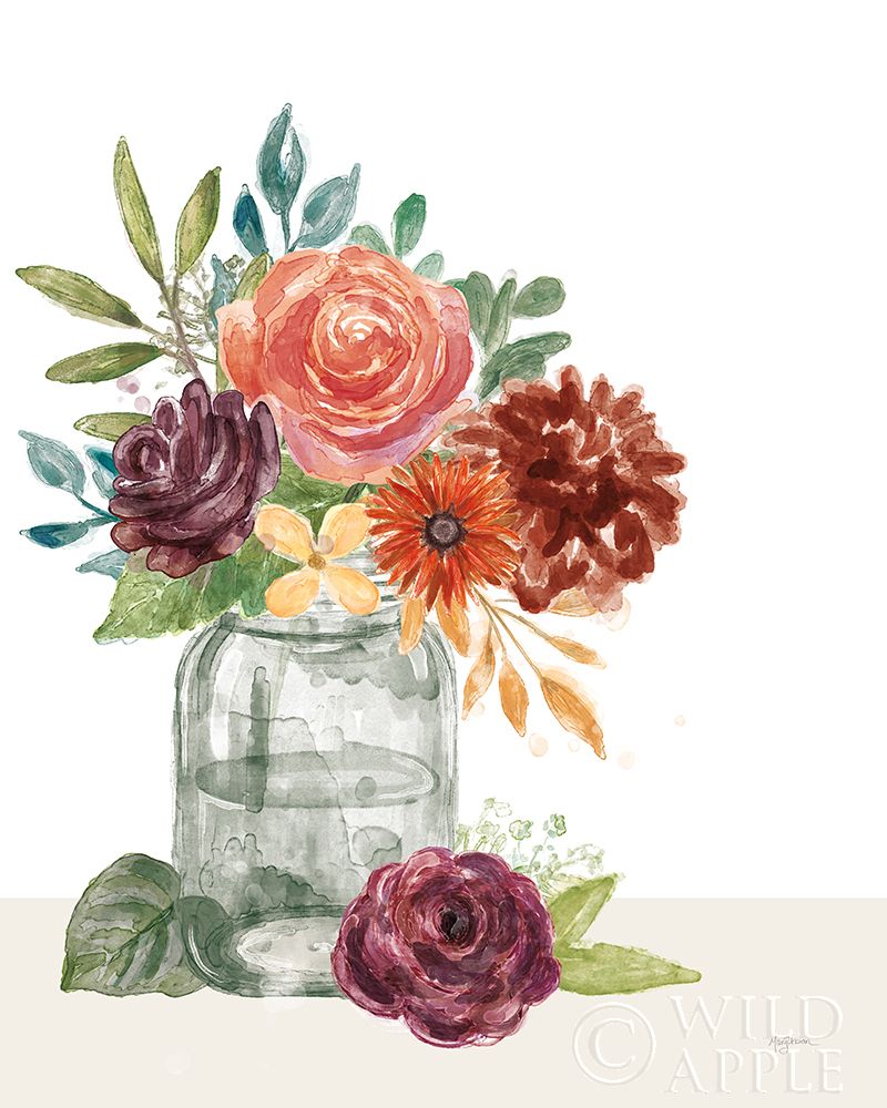 Wall Art Painting id:337637, Name: Flower Fest VI Green Jar, Artist: Urban, Mary