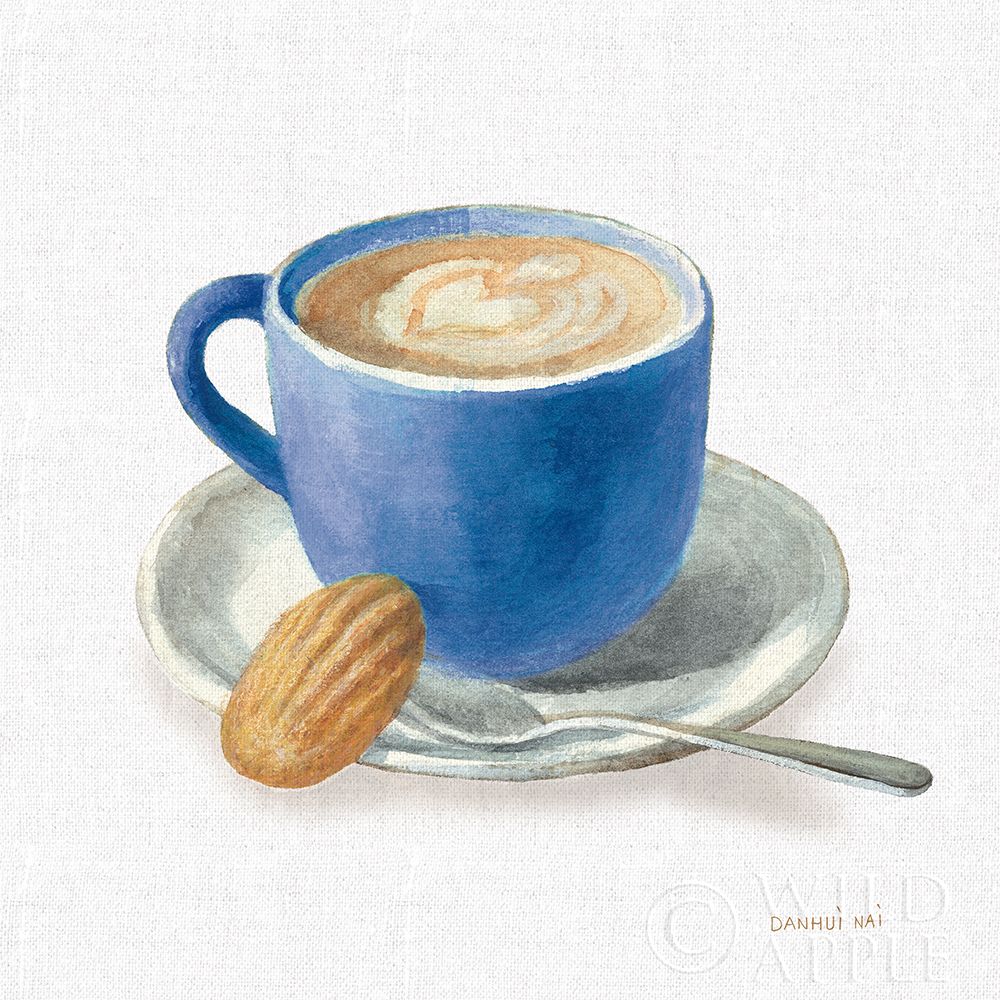 Wall Art Painting id:356028, Name: Wake Up Coffee I Linen Classic Blue, Artist: Nai, Danhui