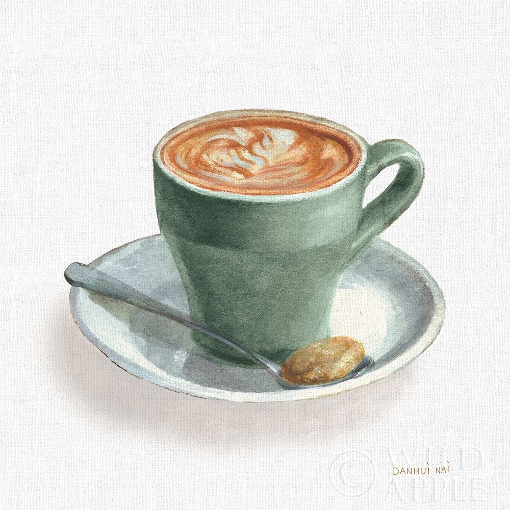 Wall Art Painting id:356029, Name: Wake Up Coffee II Linen Sage, Artist: Nai, Danhui