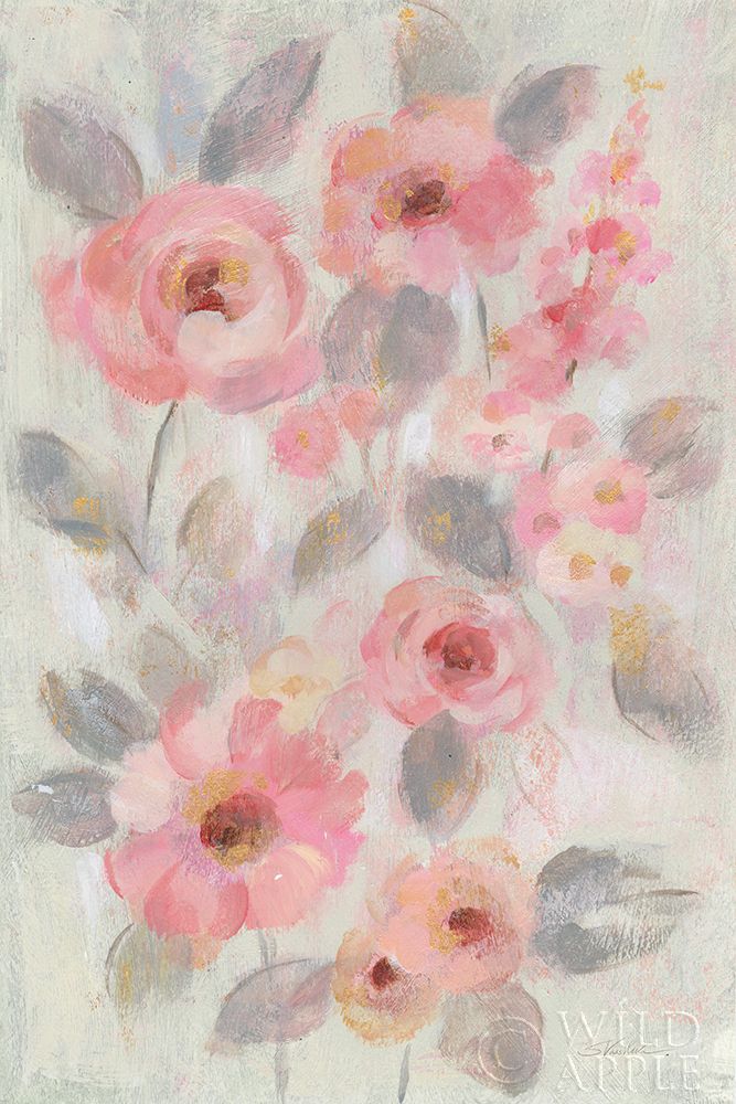 Art Print: Expressive Pink Flowers I
