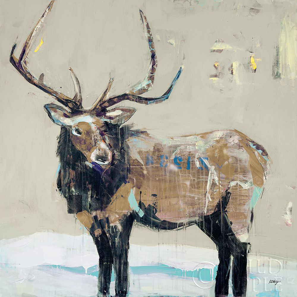 Wall Art Painting id:415051, Name: Winter Elk Neutral, Artist: Day, Kellie