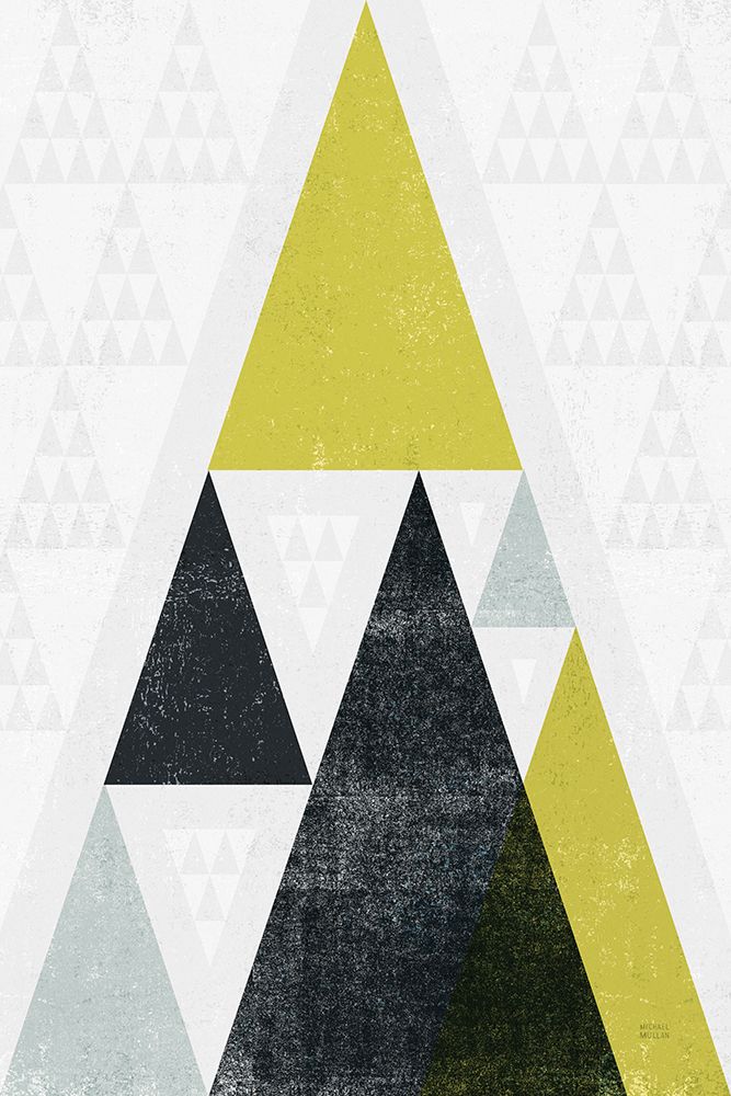 Wall Art Painting id:472724, Name: Mod Triangles III Yellow Black, Artist: Mullan, Michael