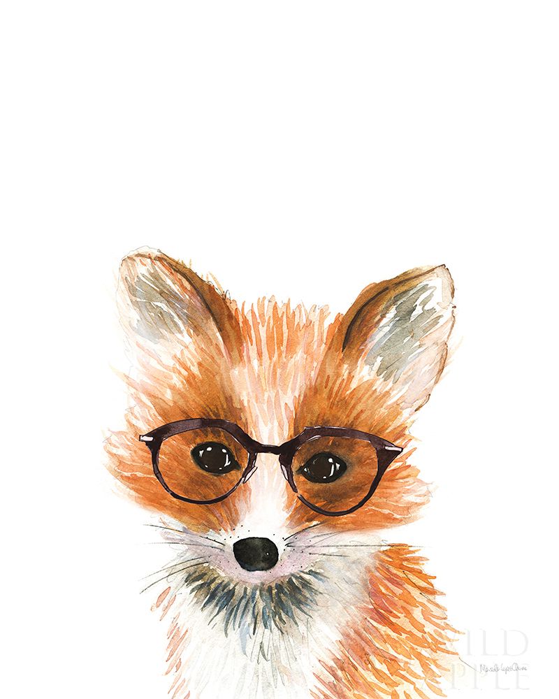 Wall Art Painting id:356136, Name: Fox in Glasses, Artist: Charro, Mercedes Lopez