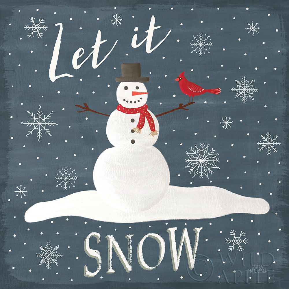 Wall Art Painting id:357587, Name: Christmas Cheer IV Let it Snow, Artist: Marshall, Laura