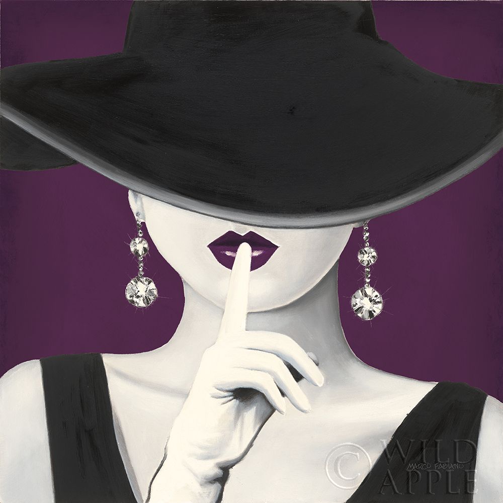 Wall Art Painting id:357613, Name: Haute Chapeau Purple I v2, Artist: Fabiano, Marco