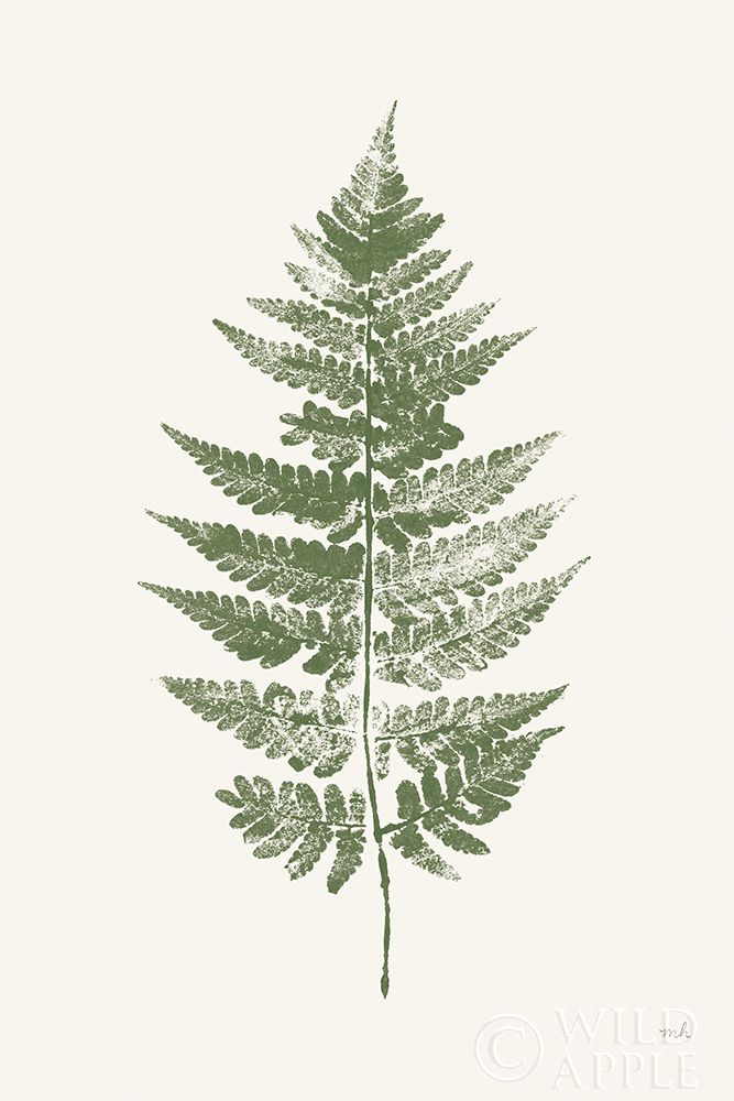 Wall Art Painting id:396714, Name: Fern Print I White Crop, Artist: Hershey, Moira