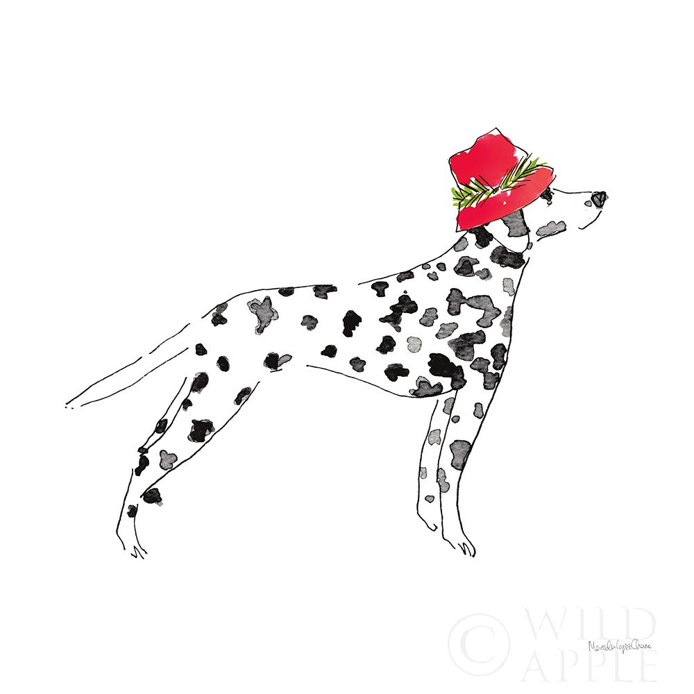 Wall Art Painting id:395479, Name: Holiday Dalmatian, Artist: Charro, Mercedes Lopez