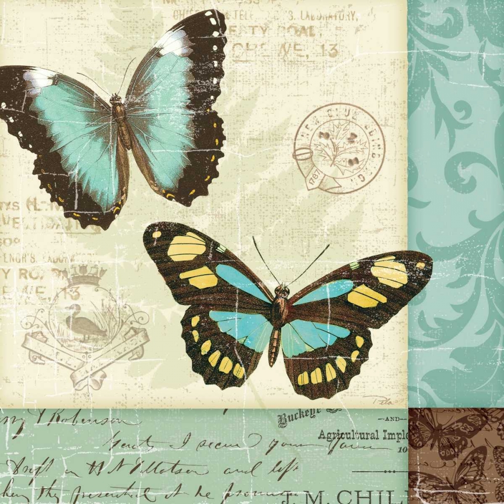 Wall Art Painting id:18066, Name: Butterfly Patchwork II, Artist: Pela Studio