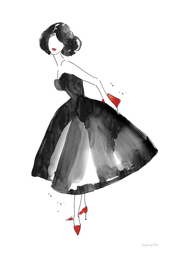 Art Print: Fashion Debutante with Red