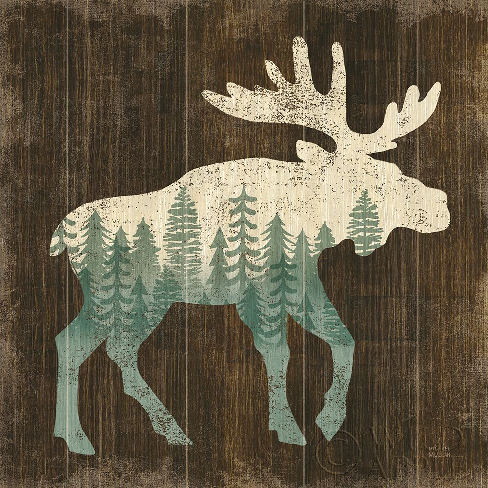 Wall Art Painting id:390563, Name: Simple Living Moose Silhouette, Artist: Mullan, Michael