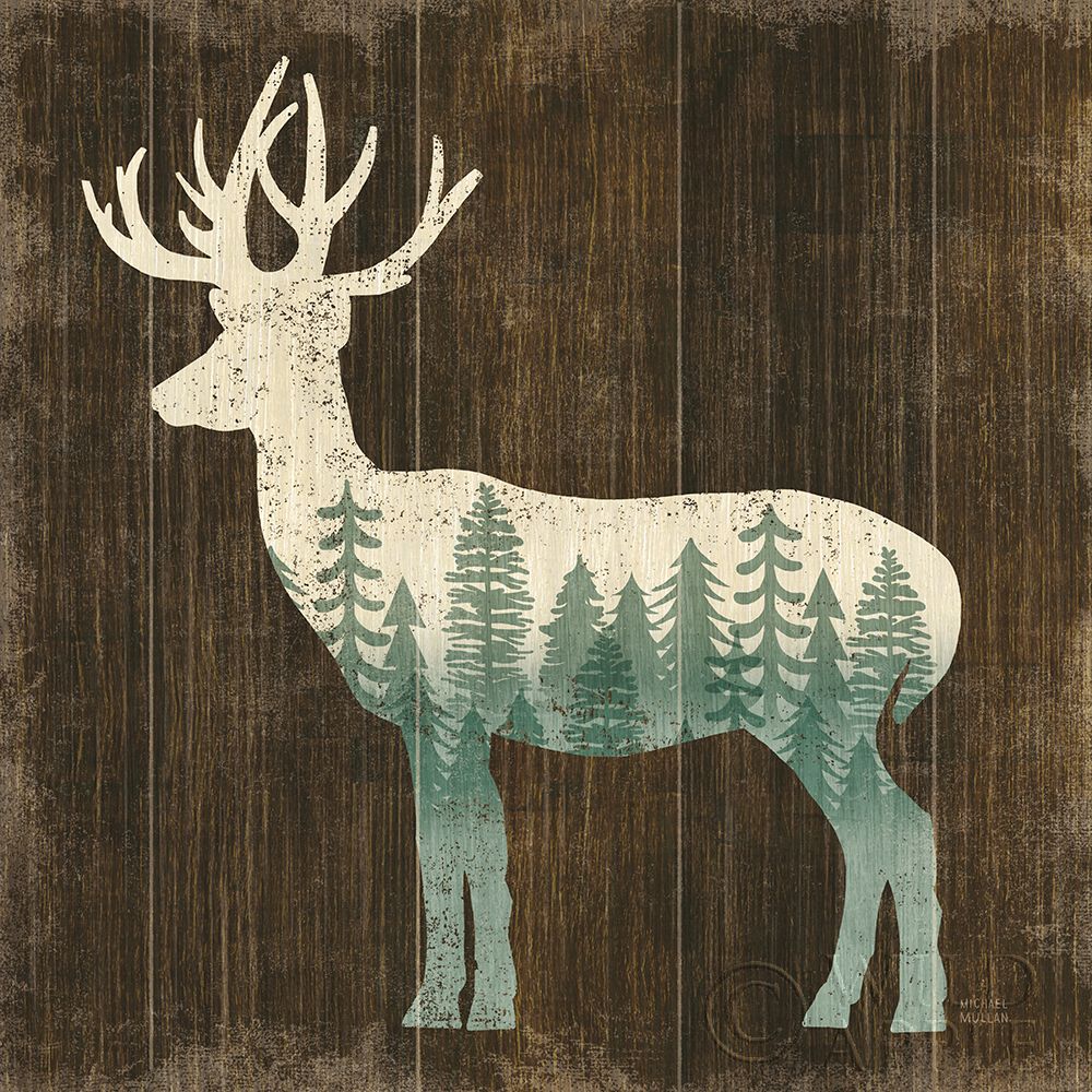 Wall Art Painting id:390562, Name: Simple Living Deer Silhouette, Artist: Mullan, Michael