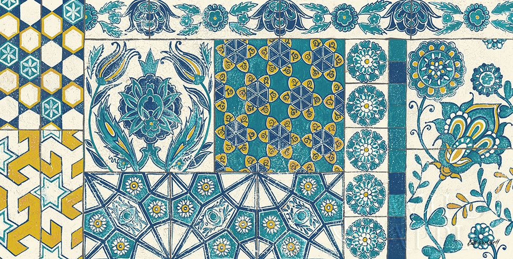 Wall Art Painting id:431618, Name: Turkish Tiles Exotic I, Artist: Lovell, Kathrine