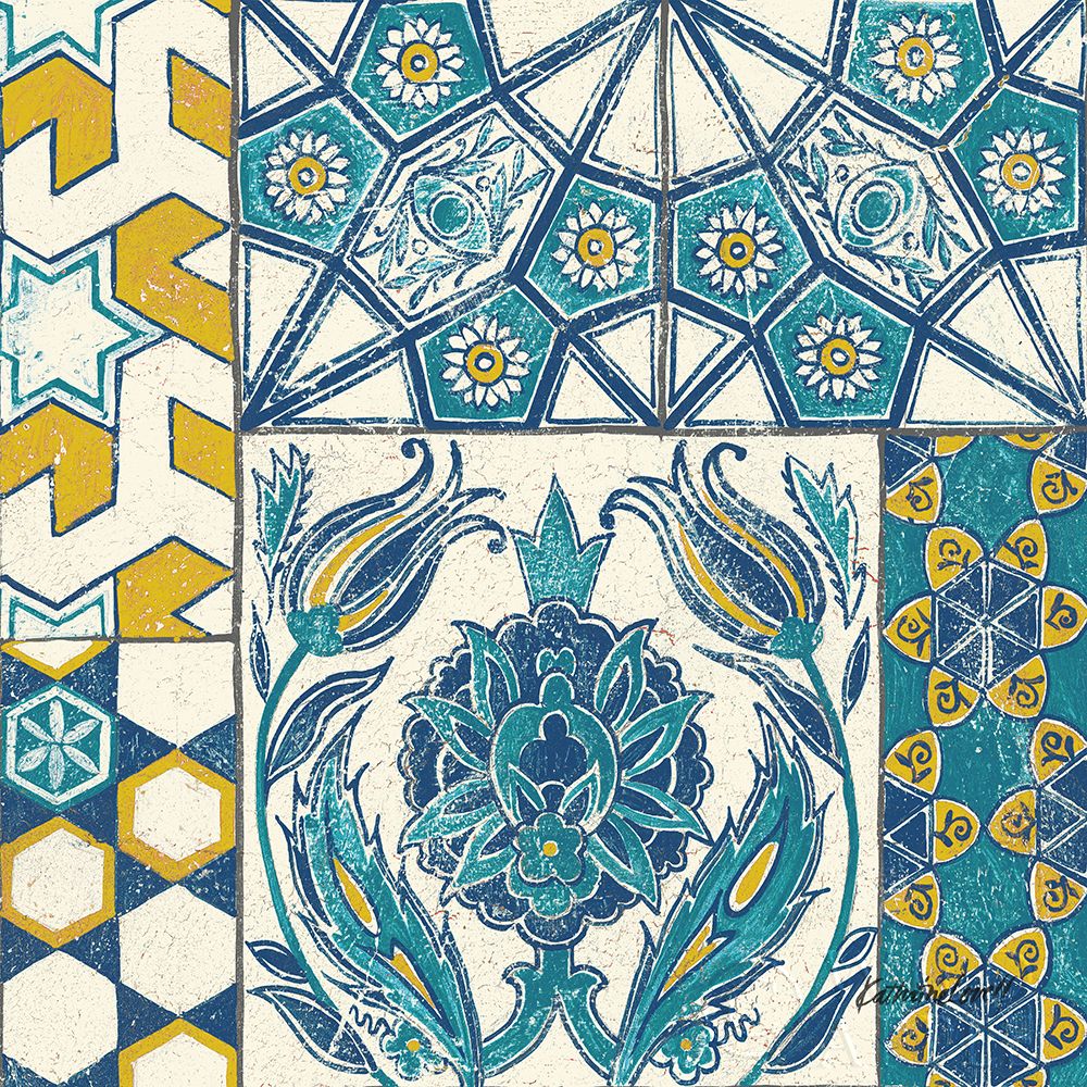 Wall Art Painting id:431620, Name: Turkish Tiles Exotic III, Artist: Lovell, Kathrine