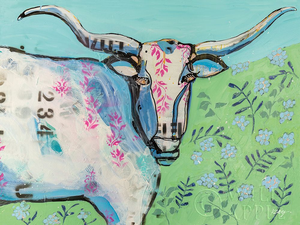 Wall Art Painting id:431406, Name: Longhorn in the Field, Artist: Day, Kellie