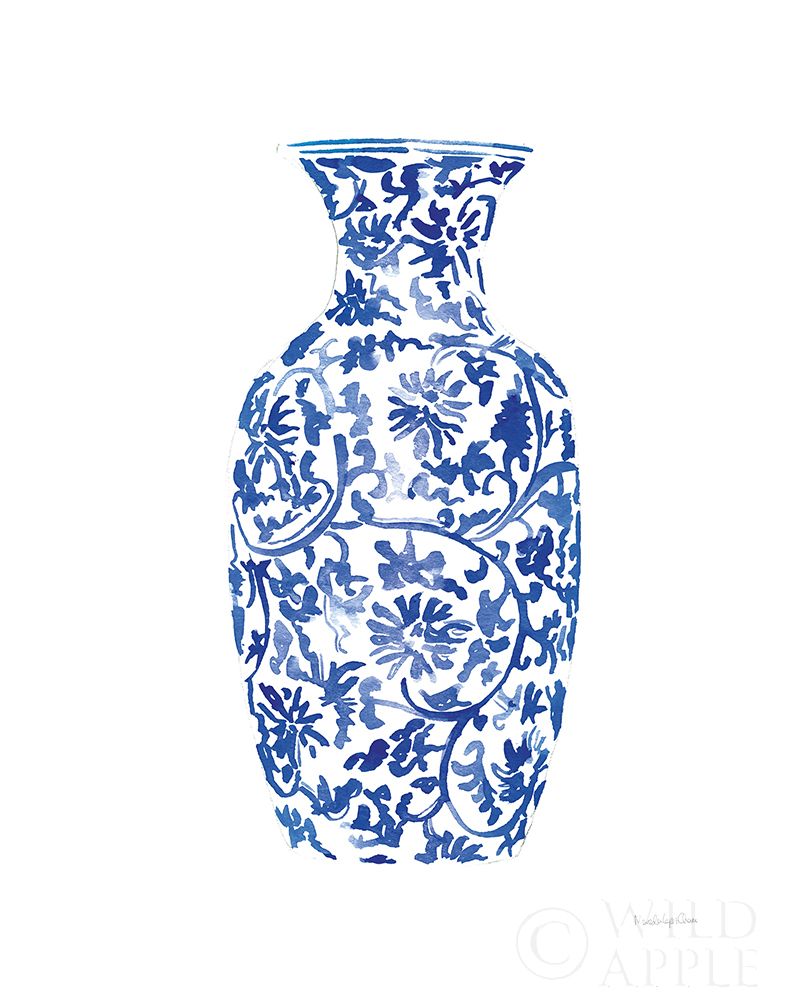 Wall Art Painting id:438195, Name: Chinoiserie Vase II, Artist: Charro, Mercedes Lopez