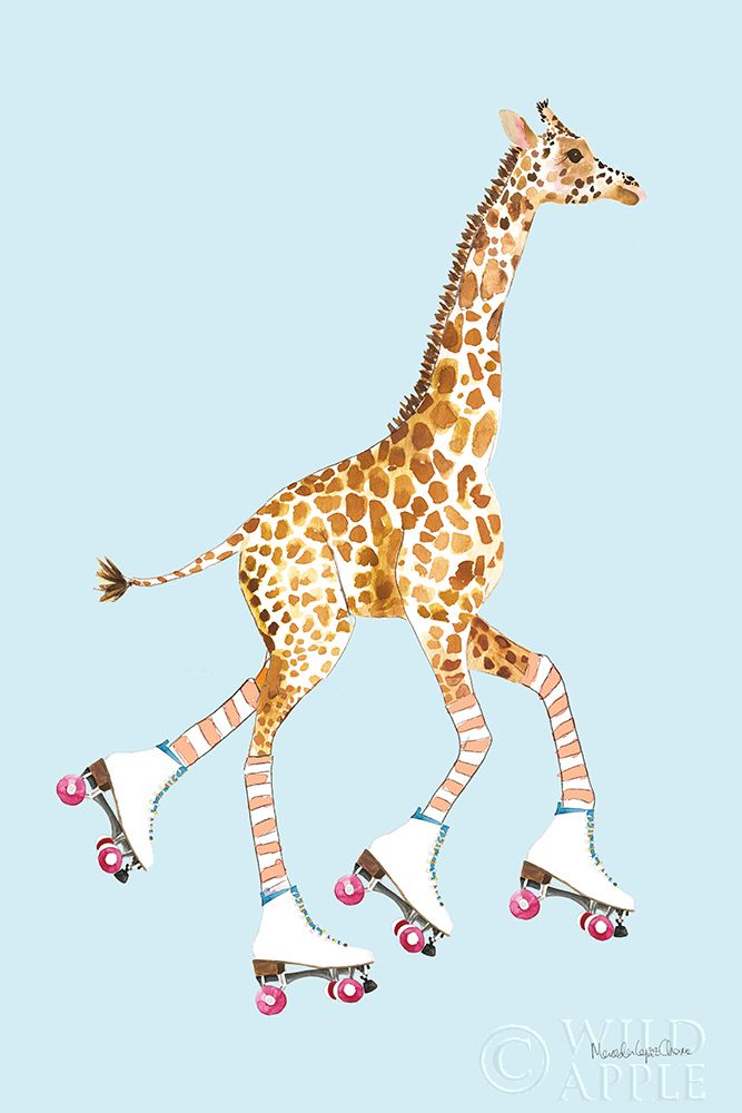 Wall Art Painting id:434765, Name: Giraffe Joy Ride II, Artist: Charro, Mercedes Lopez