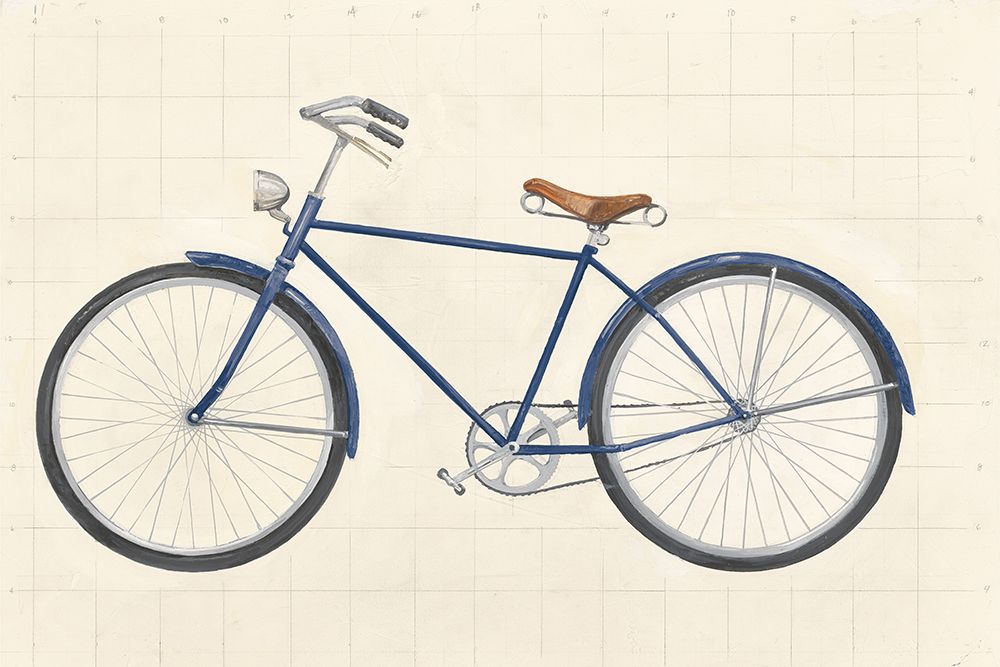 Wall Art Painting id:448010, Name: Flea Market Bicycle Navy, Artist: Wild Apple Portfolio