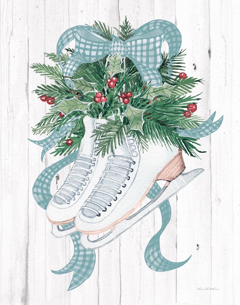 Wall Art Painting id:451445, Name: Holiday Sports Ice Skates, Artist: McKenna, Kathleen Parr