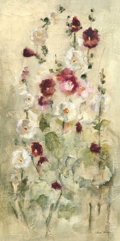 Wall Art Painting id:653788, Name: Hollyhocks Panel II, Artist: Blum, Cheri