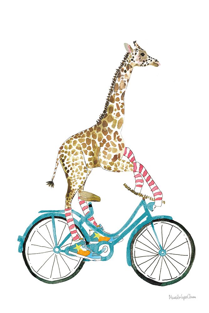 Wall Art Painting id:472992, Name: Giraffe Joy Ride I No Balloons, Artist: Charro, Mercedes Lopez