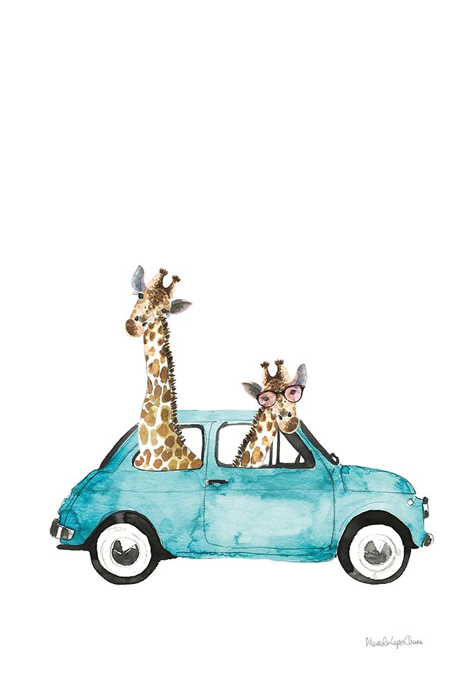 Wall Art Painting id:472994, Name: Giraffe Joy Ride III No Balloons, Artist: Charro, Mercedes Lopez