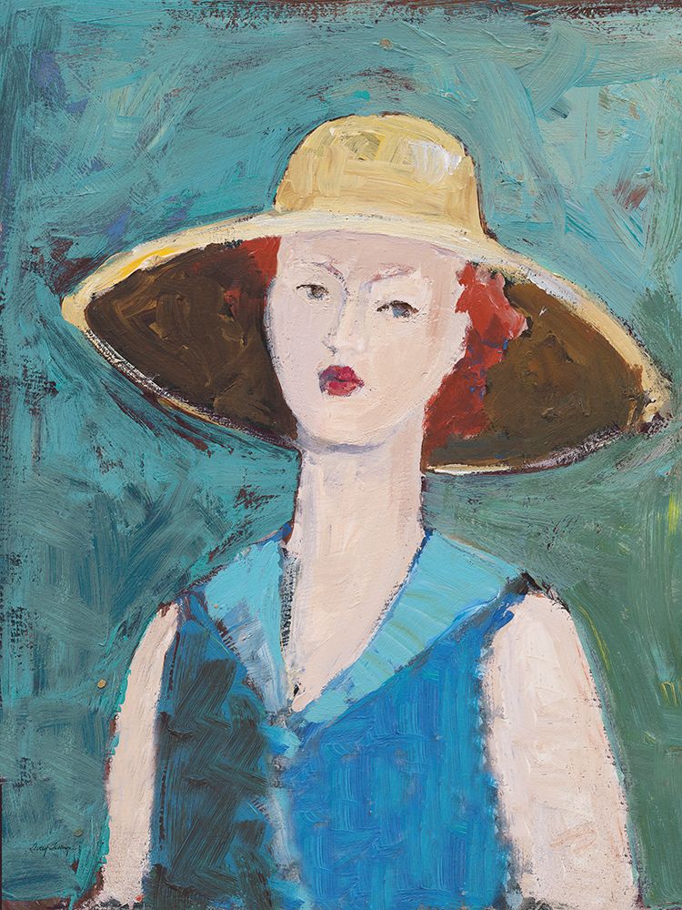 Wall Art Painting id:479487, Name: Flea Market Portrait II Blue, Artist: Tillmon, Avery